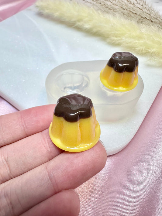 3D Glossy Pudding Dessert Silicone Mold for resin Mold for Polymer clay Earring Mold