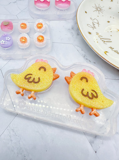 Layered Happy Chick Clear Silicone Mold for Resin Jewellery Brooch Earrings Keychain Earring Mold