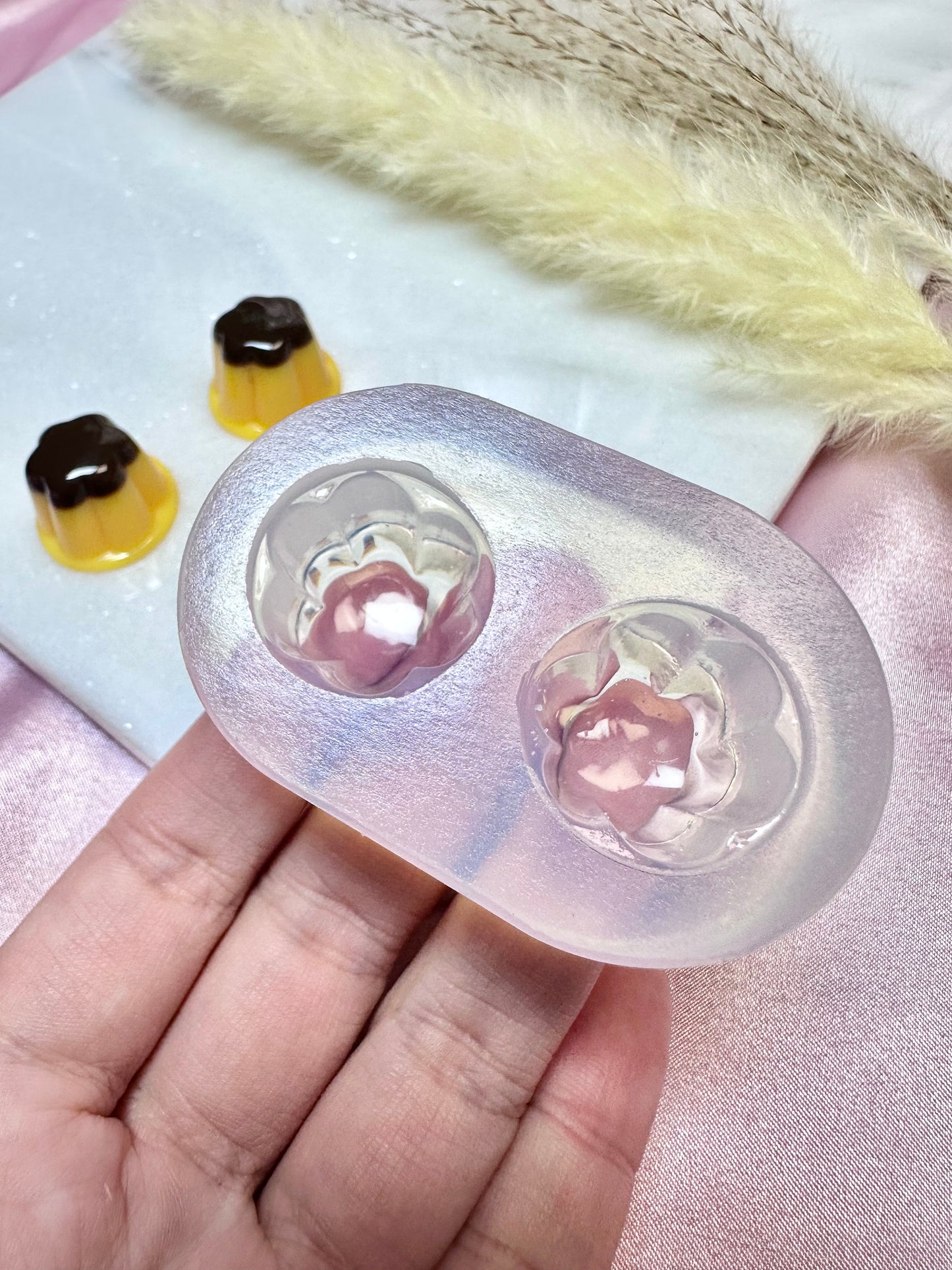 3D Glossy Pudding Dessert Silicone Mold for resin Mold for Polymer clay Earring Mold