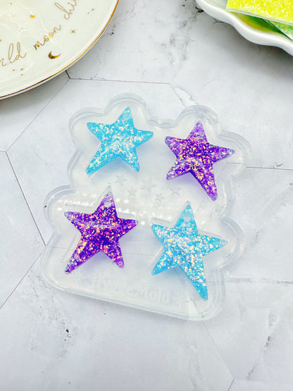 3cm Pre-domed Wonky Star Dangle Earring Silicone Mold for Resin Earrings Celestial