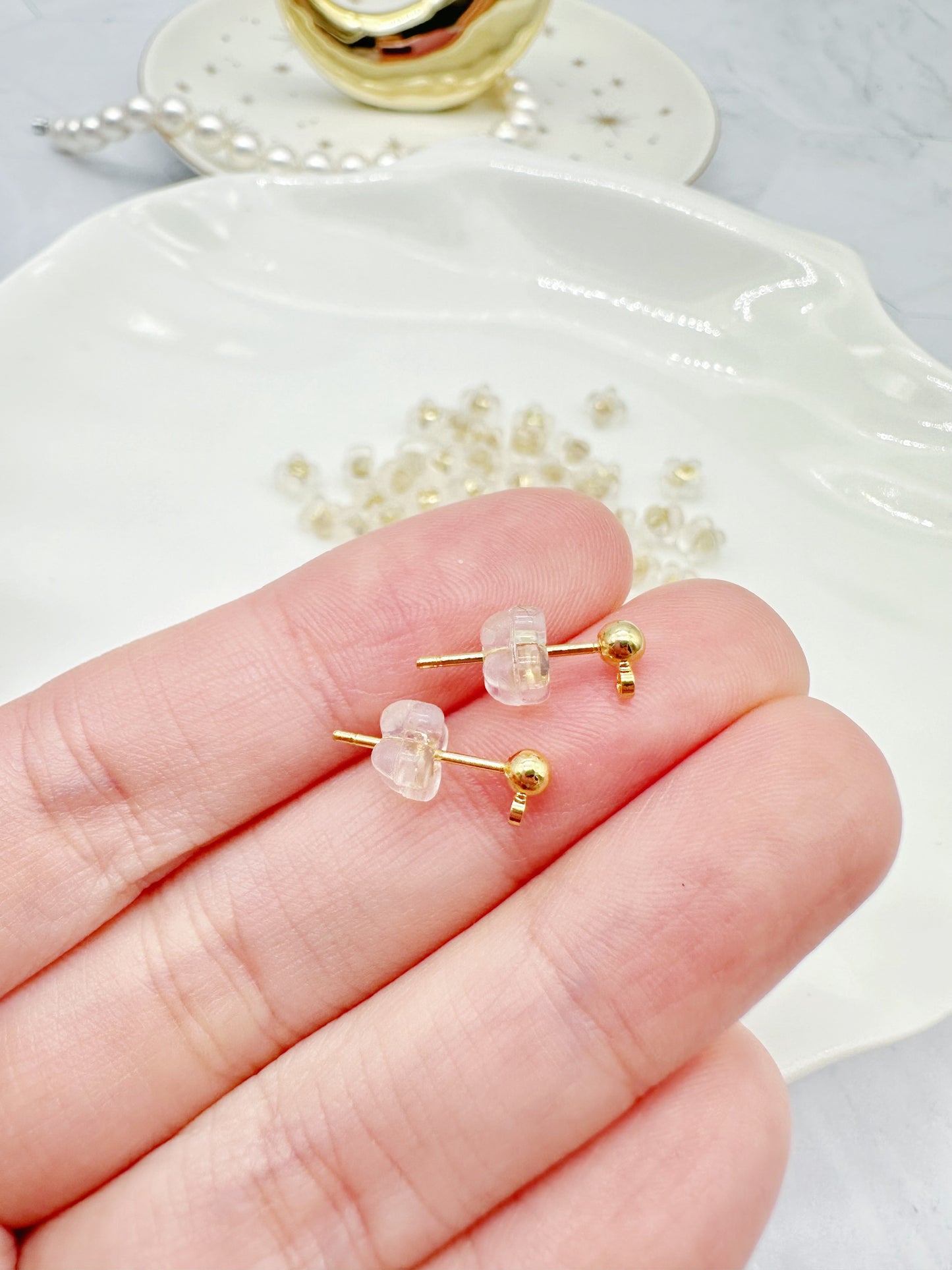 High Quality Gold-plated Ball Shape Earring Posts