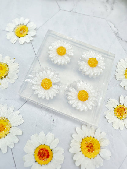 Detailed 3D Daisy Flower Stud Earring Mold