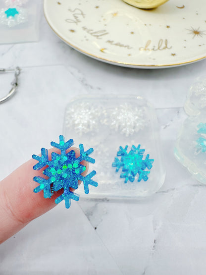 Mini Snowflake Stud Earring Mold Winter Christmas