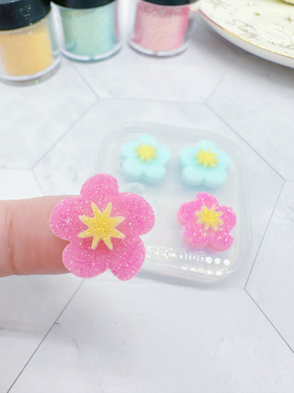 Mini Organic Shaped Cherry Blossom Flower Stud Earring Mold