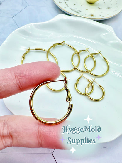 8 Pcs Stella Gold 316L Surgical Steel Hoop Earring Findings