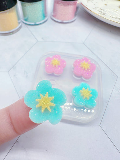 Mini Organic Shaped Cherry Blossom Flower Stud Earring Mold