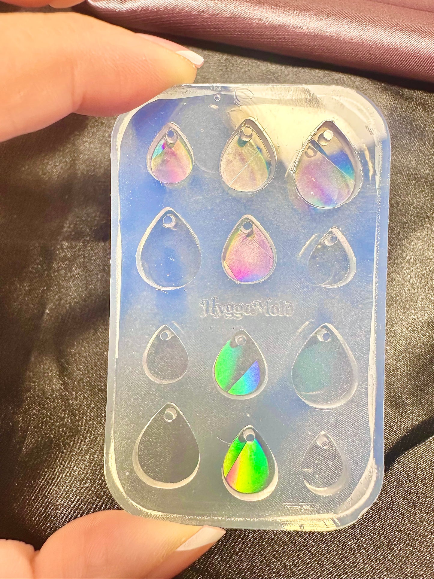 Mini Holographic Teardrop Bracelet Necklace Charm Mold