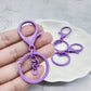 Purple Keychain Rings Lobster Clasp
