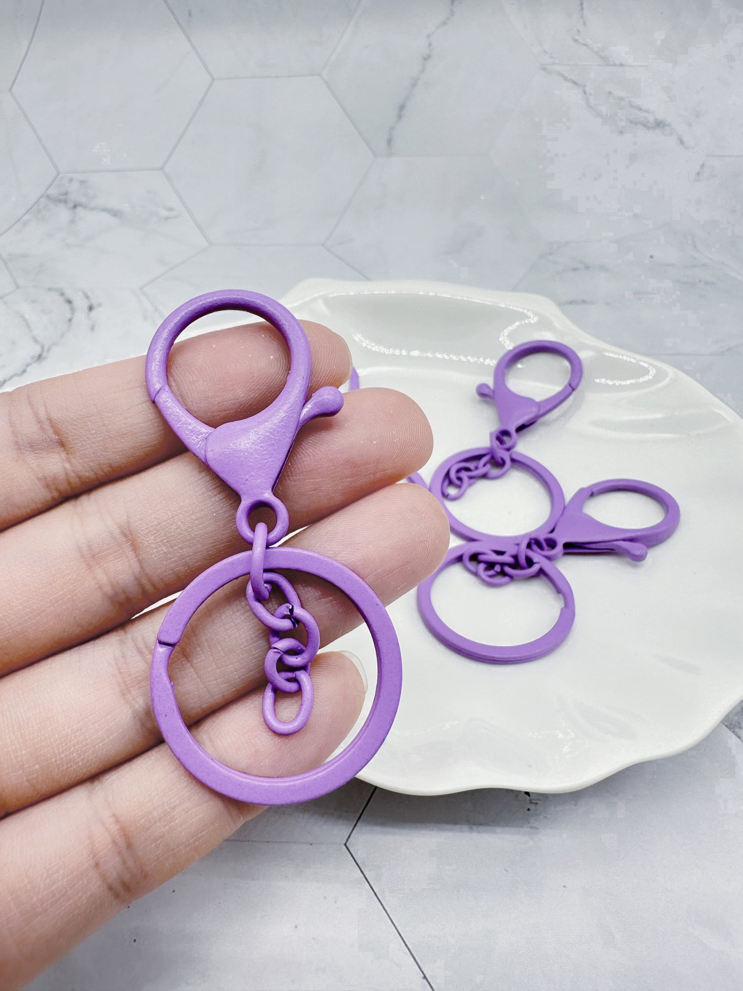 Purple Keychain Rings Lobster Clasp