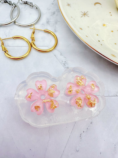 Mini Predomed Sakura Cherry Blossom Hoop Spinner Earring Mold