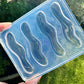Pre domed Organic Wavy Hair Grip Mold Clear Silicone Mold for Resin Hair Clips