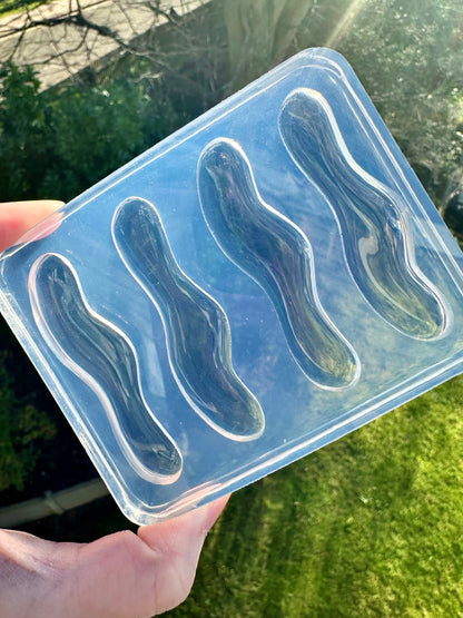 Pre domed Organic Wavy Hair Grip Mold Clear Silicone Mold for Resin Hair Clips