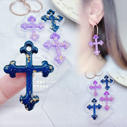 Predomed 3.7cm Budded Cross Hoop Charm Dangle Earring Mold