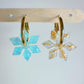 2.4 cm Predomed Snowflake Spinner Hoop Earring Mold Christmas Winter