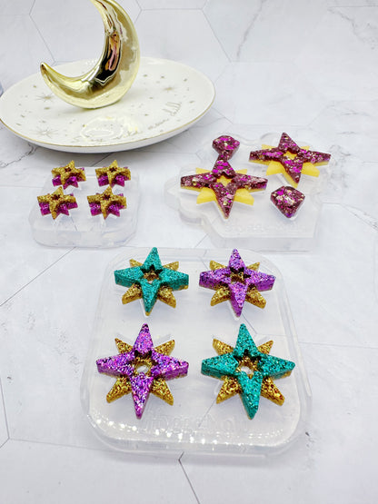 Layered Polaris Star Hoop Charm Earring Mold