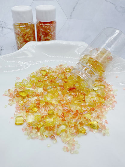 Citrine Crushed Glass & Glass Bead Mix