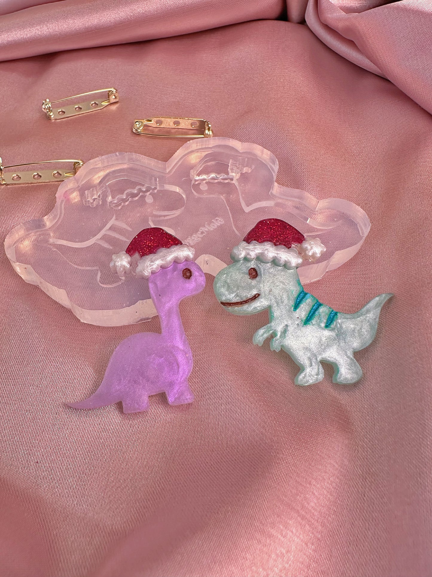 Christmas Dino Brooch Mold Set