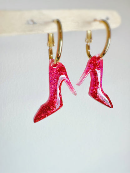 Small Predomed High Heel Shoe Dangly Charm Mold for Hoops and Dangle Earrings