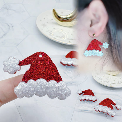 Layered Predomed Santa Hat Dangle Earring Mold