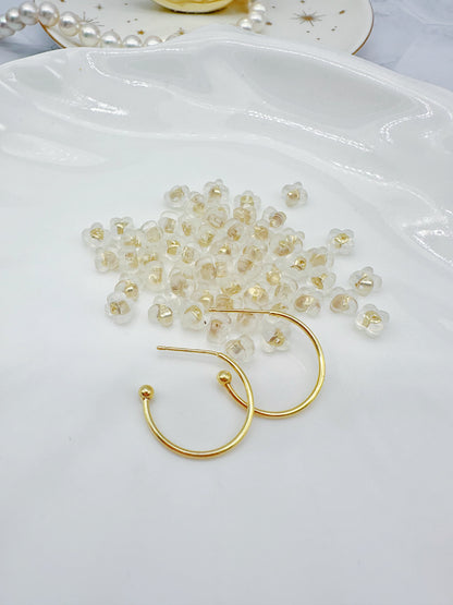 18k Gold Plated Semi Hoop Earring Findings