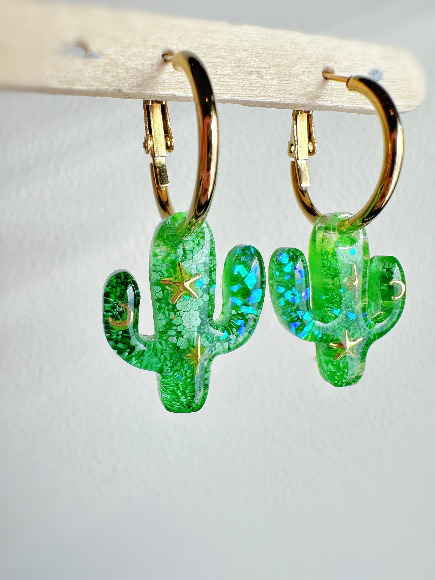 Predomed Cactus Dangle Charm Earring Mold for Hoops and Hooks