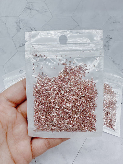 Rose Gold Fine Crushed Glass 1-1.5 mm