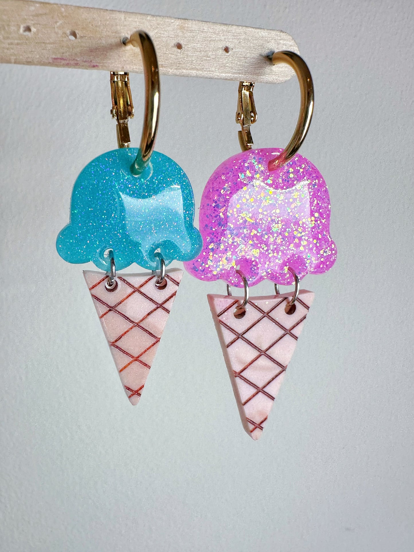 Predomed Two-part Ice Cream Scoop Cone Dangle Earring Hoop Charm Mold