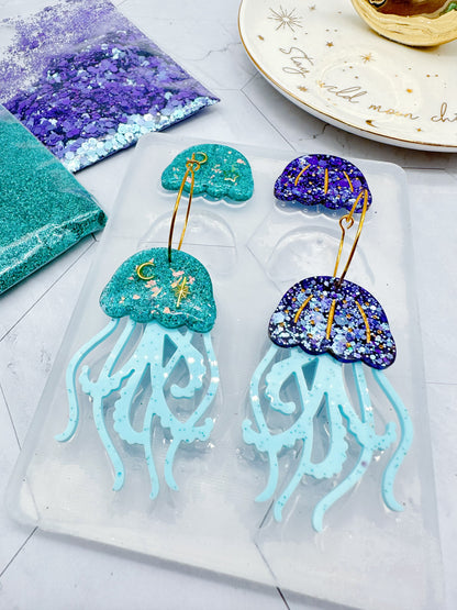 2023 Layered Jellyfish Ocean themed Dangle Earring Mold