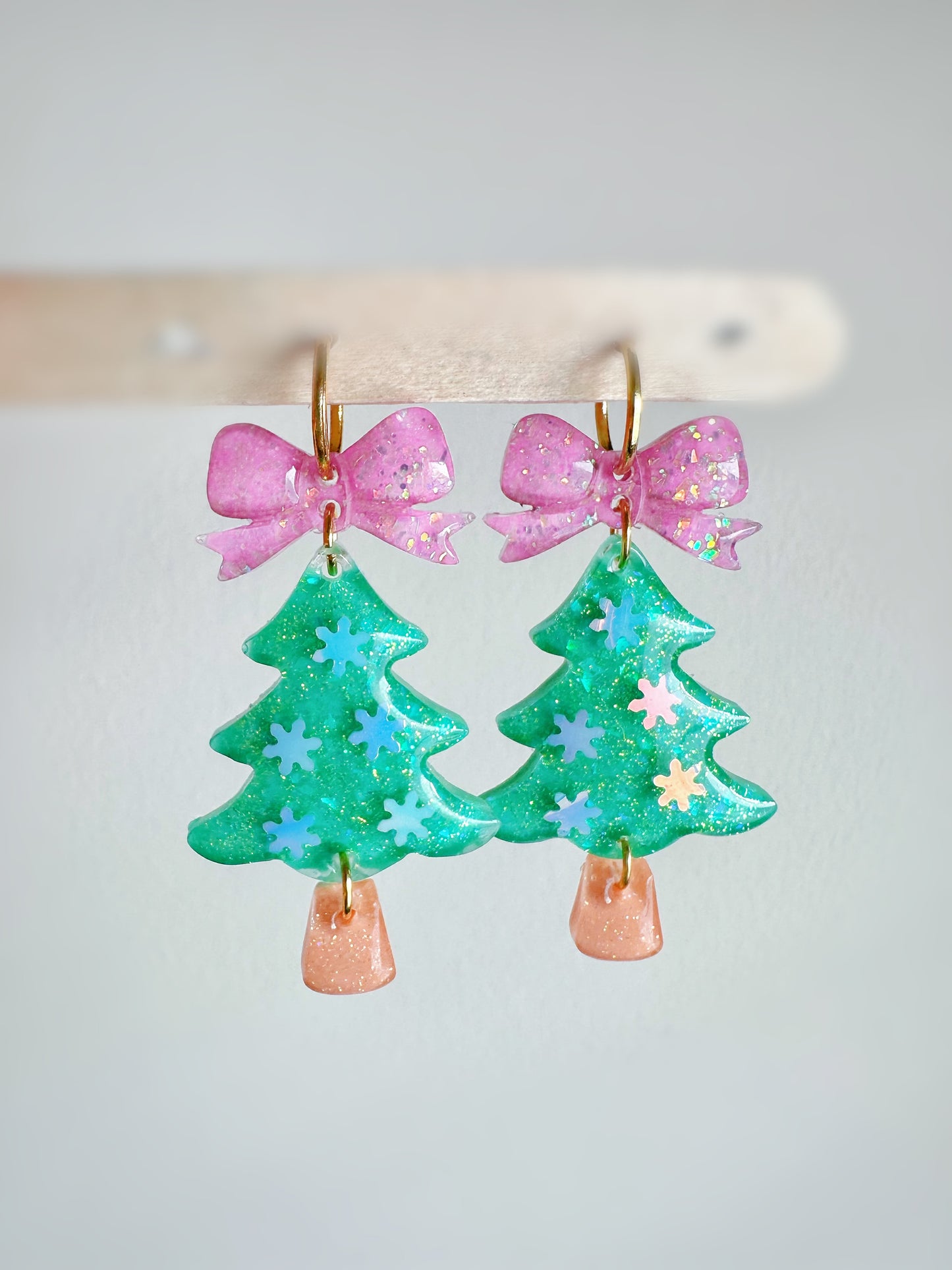 Predomed Ribbon Bow Christmas Tree Dangle Earring Mold