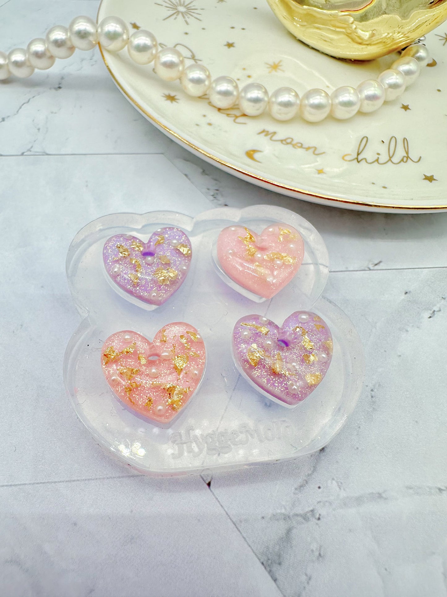 1.6cm Teeny Pre Domed Heart Hoop Earring Mold