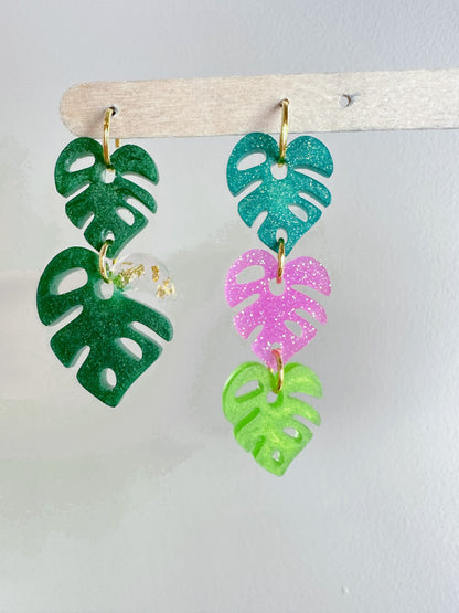 Monstera Leaf Dangle Earring Hoop Charm Molds