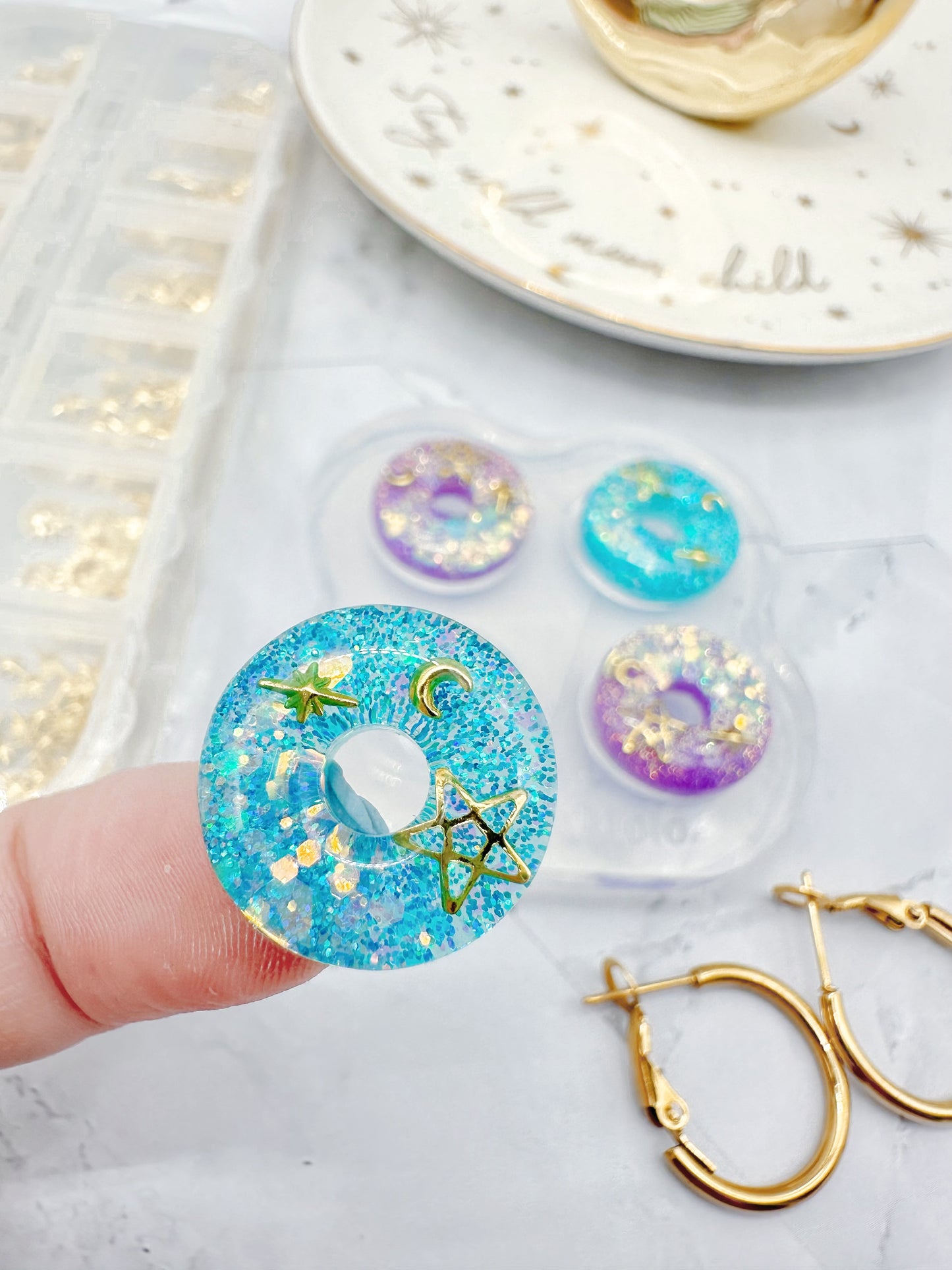 1.8 cm Predomed Donut Hoop Spinner Earring Mold