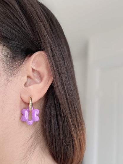 Predomed Retro Flower Oblong Holes Hoop Spinner Earring Mold