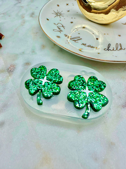 3cm Small Shamrock Clover Leaf Dangle Earring Mold