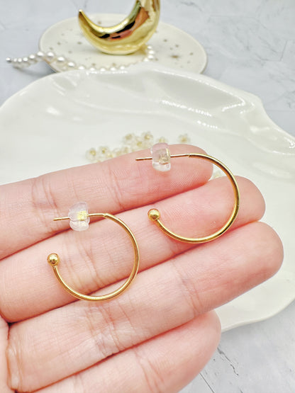 18k Gold Plated Semi Hoop Earring Findings