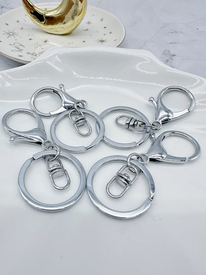 Silver Keychain Rings Lobster Clasp