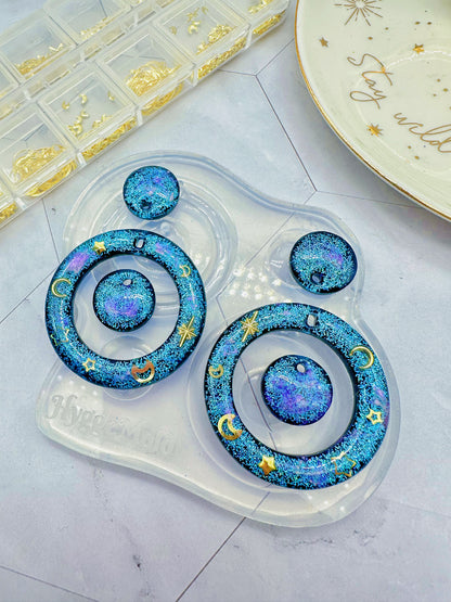 Nested Circle Dangle Earring Mold Statement Earring Silicone Mold