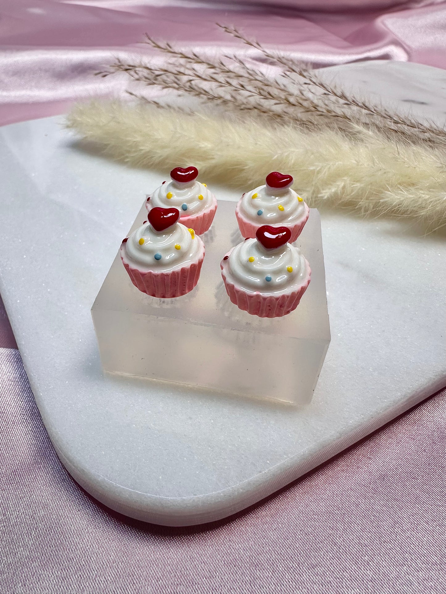 Clear Silicone Mold for Polymer Clay Resin mini Heart Cupcake Muffin Earring Mold