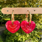 2cm Small Pre Domed Heart Dangle Earring Mold