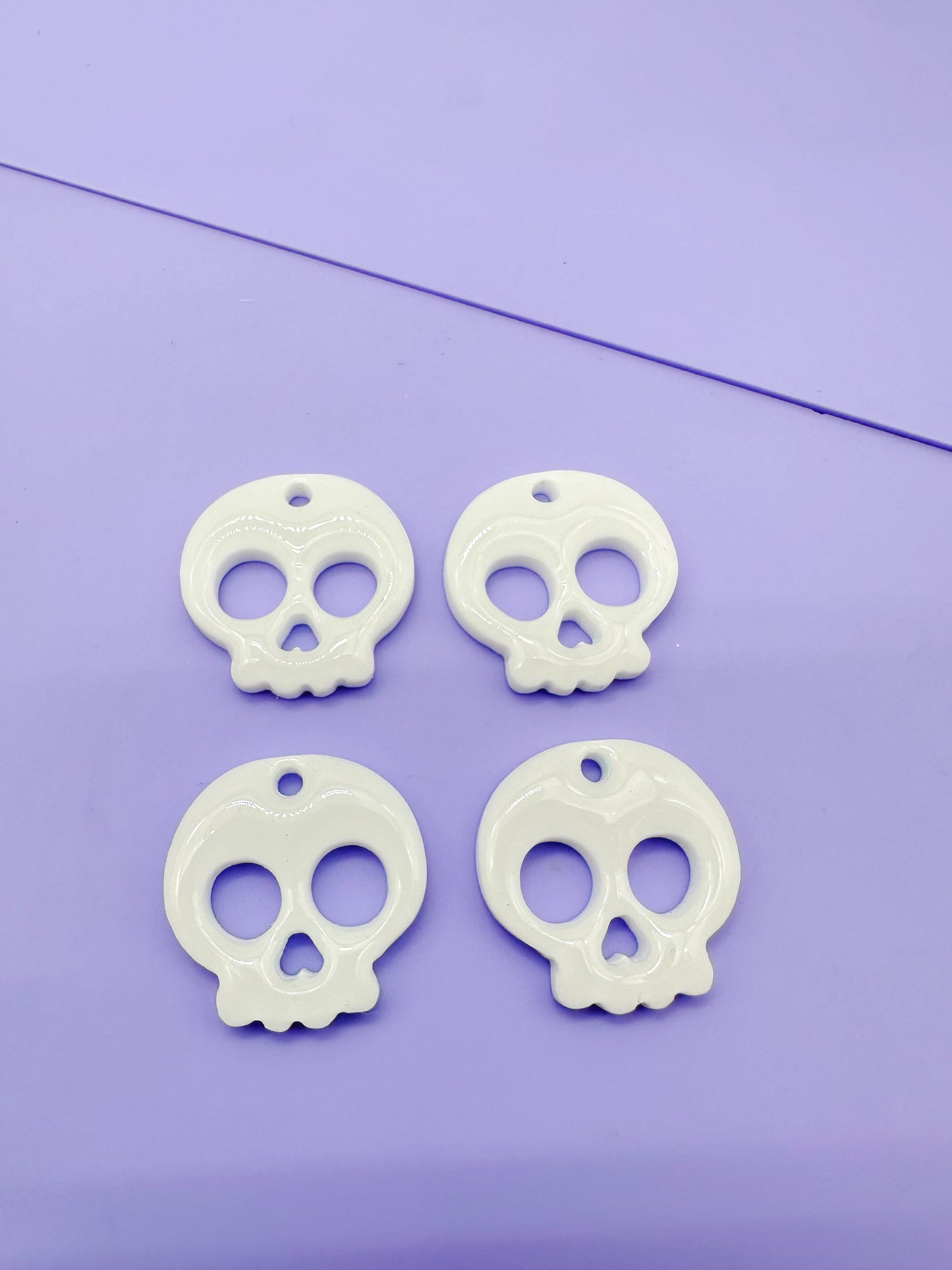 Small Predomed Cute Skull Dangly Charm Mold Dangle Earring Mold for Hoops and Hooks