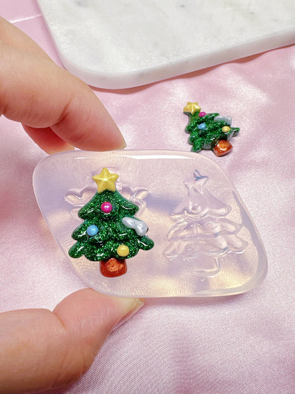 3D Christmas Tree Brooch Earring Mold