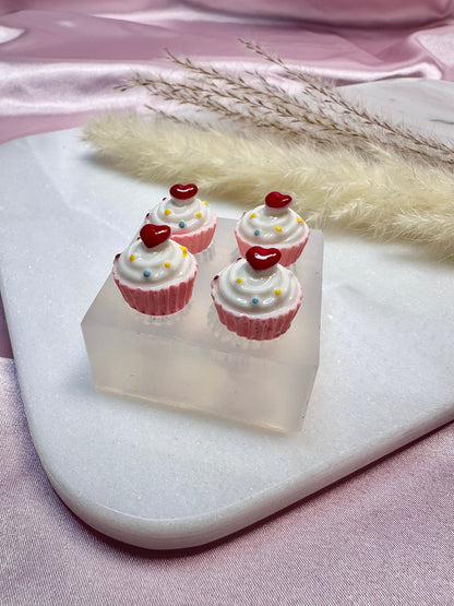 Clear Silicone Mold for Polymer Clay Resin mini Heart Cupcake Muffin Earring Mold