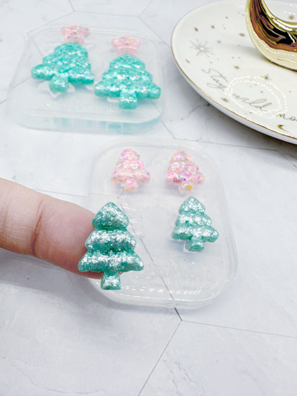 Mini Cute Plump Christmas Tree Stud Earring Mold