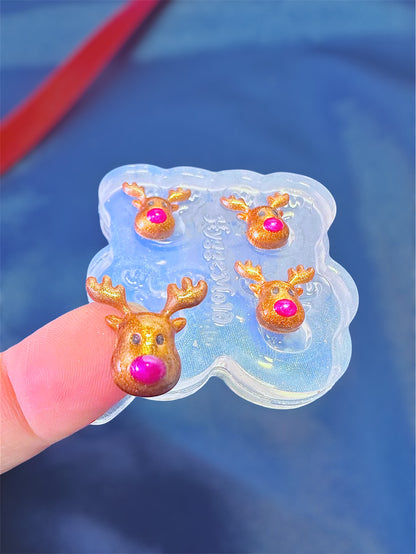 Mini Christmas Reindeer Stud Earring Mold