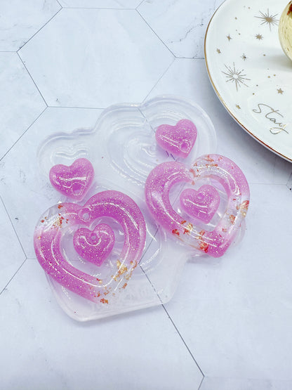 Predomed Nesting Heart Dangle Earring Mold