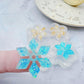 2.4 cm Predomed Snowflake Spinner Hoop Earring Mold Christmas Winter