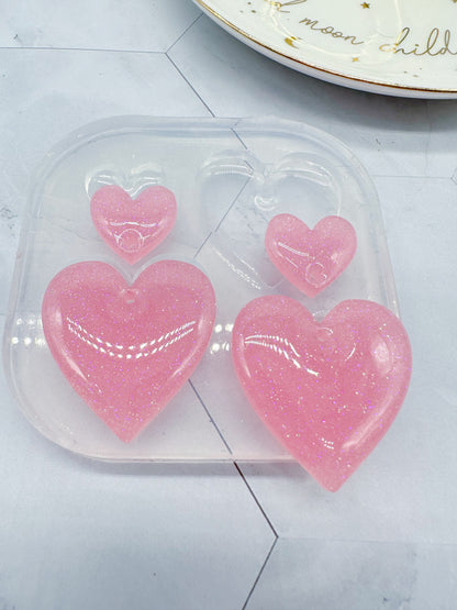 Predomed Double Heart Dangle Earring Mold