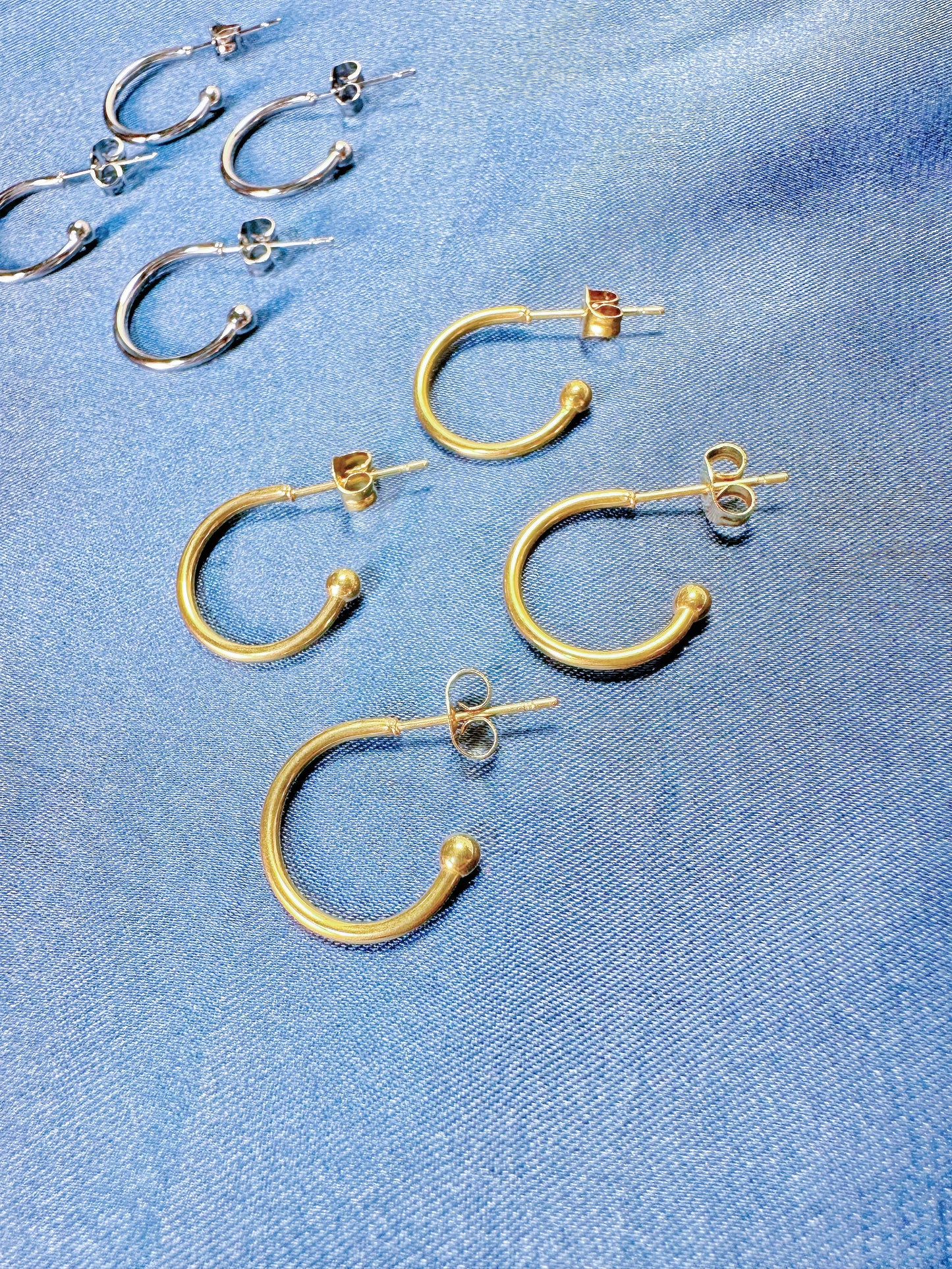 18k Gold Plated Stainless Steel Semi Hoop Earring Findings
