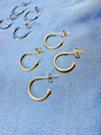 18k Gold Plated Stainless Steel Semi Hoop Earring Findings
