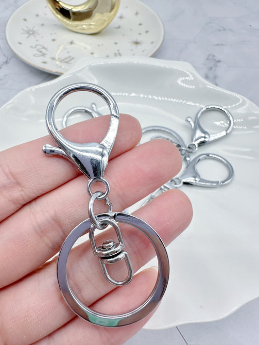 Silver Keychain Rings Lobster Clasp